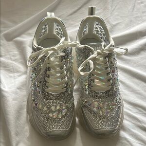 Steve Madden Silver Crystal Sneakers